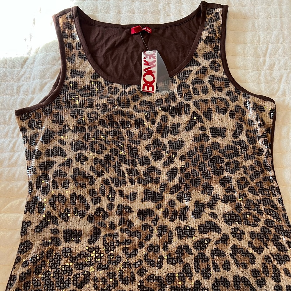 Bongo, NWT leopard sequin tank